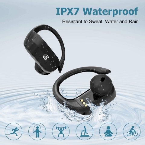 AXUAN Bluetooth 5.0 Kancal Kulak i Kulaklk (Siyah)