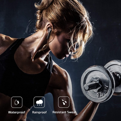 LETSCOM Bluetooth Kablosuz Kulak ��i Kulakl�k (Siyah)