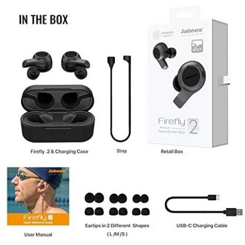 Jabees Firefly.2 Bluetooth Kablosuz Kulak i Kulaklk (Siyah)