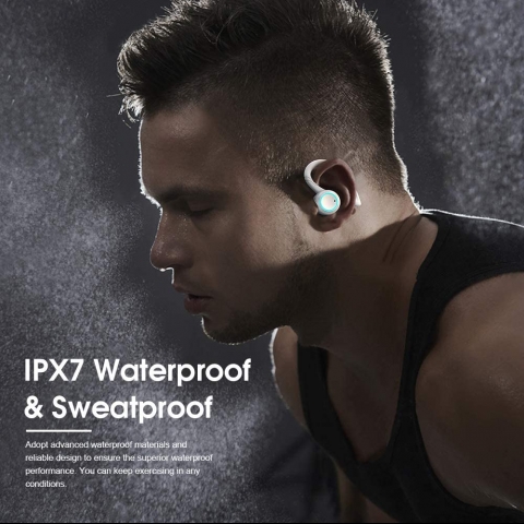 APEKX Bluetooth Kablosuz Kancal Kulaklk (Beyaz)