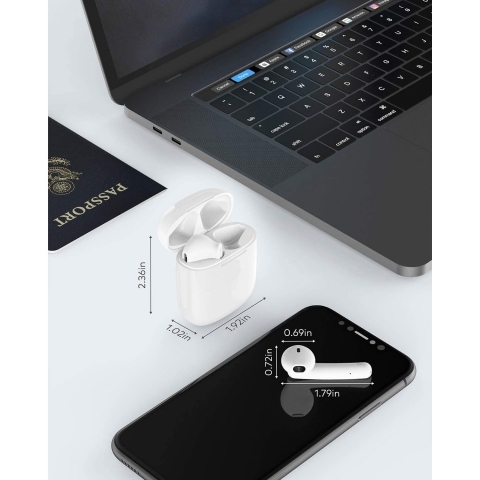 Lasuney IPX7 Bluetooth Kablosuz Kulak i Kulaklk (Beyaz)