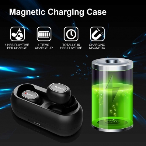 QCY T1 Bluetooth Kablosuz Kulak i Kulaklk (Siyah)