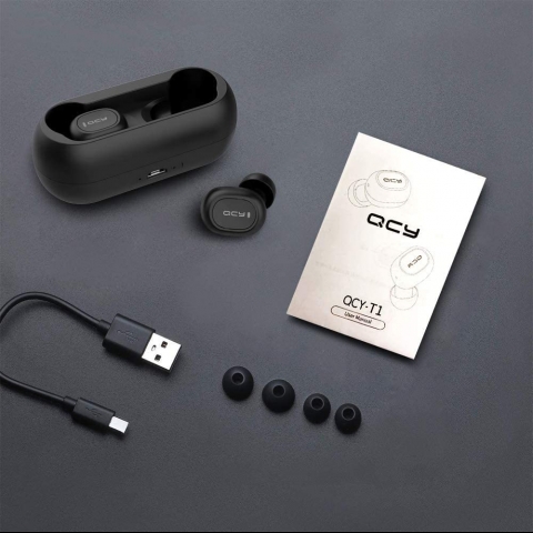QCY T1 Bluetooth Kablosuz Kulak i Kulaklk (Siyah)