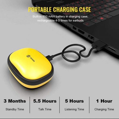 SIXGO Bluetooth Kablosuz Kulak i Kulaklk (Siyah-Sar)