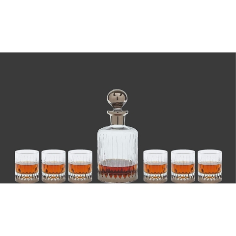 Glazze Crystal Kristal 7 Para Viski Karaf Set,