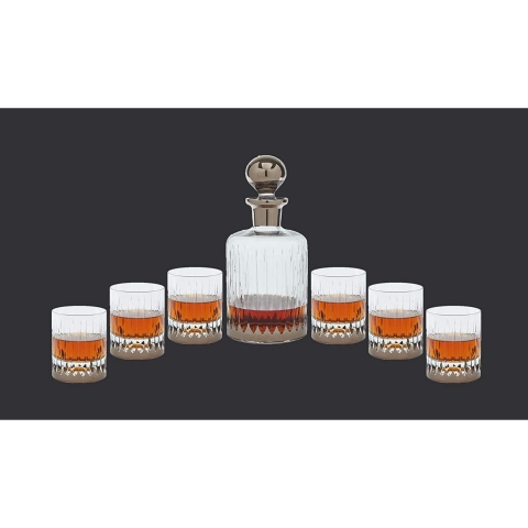 Glazze Crystal Kristal 7 Para Viski Karaf Set,