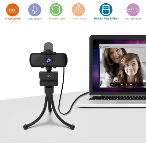 Fifine USB 1440P 2K Computer WebCam