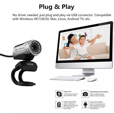AUSDOM USB HD 1080P  Webcam