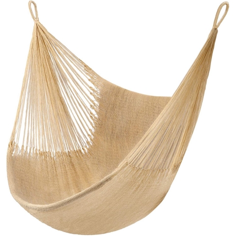 Yellow Leaf Hammocks Tek Kiilik El Dokumas Hamak (Natural Haki)