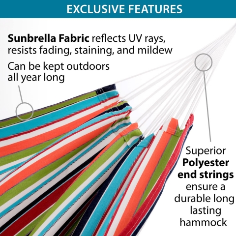 Vivere Brazilian Sunbrella ift Kiilik Hamak (Renkli)