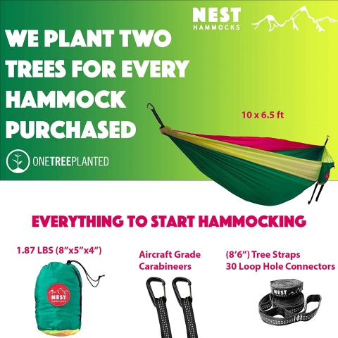 Nest Hammocks ift Kiilik Kamp Hama (Yeil-Krmz-Sar)