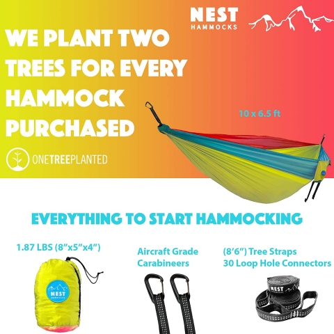 Nest Hammocks ift Kiilik Kamp Hama (Neon)