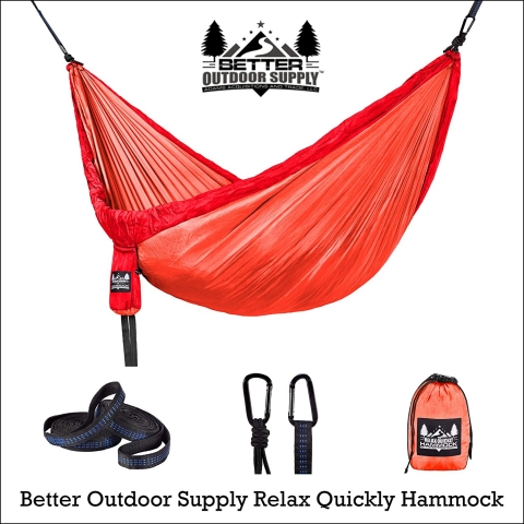 Better Outdoor Supply ift Kiilik Tanabilir Hamak (Krmz)