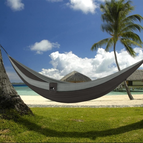 MalloMe ift Kiilik Tanabilir Hamak (Siyah/Gri)