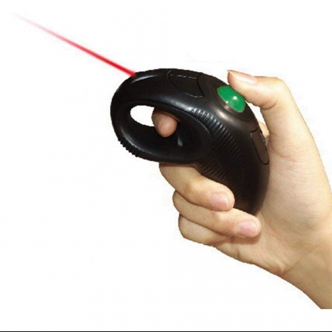 Wireless Ergonomic Handheld Trackball Mouse with Laser Pointer