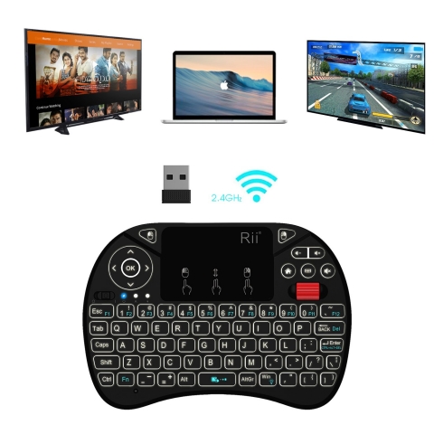 2018 Rii i8X 2.4GHz Mini Wireless Keyboard with Touchpad Mouse