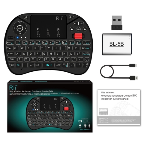 2018 Rii i8X 2.4GHz Mini Wireless Keyboard with Touchpad Mouse