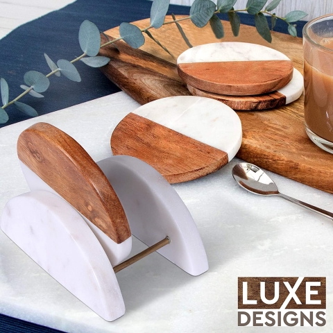 Luxe Designs 4 Para Seramik Bardak Altl (Mermer)