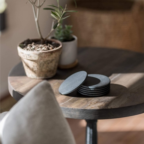 Sona Home Ta� Bardak Altl��� Set (Siyah)(6 Adet)