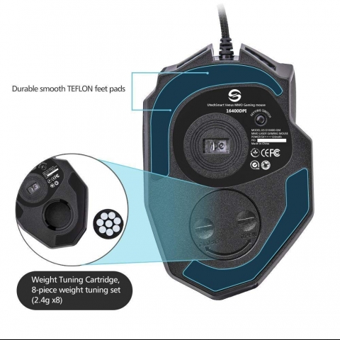 UtechSmart Venus Gaming Mouse RGB Wired, 16400 DPI High Precision