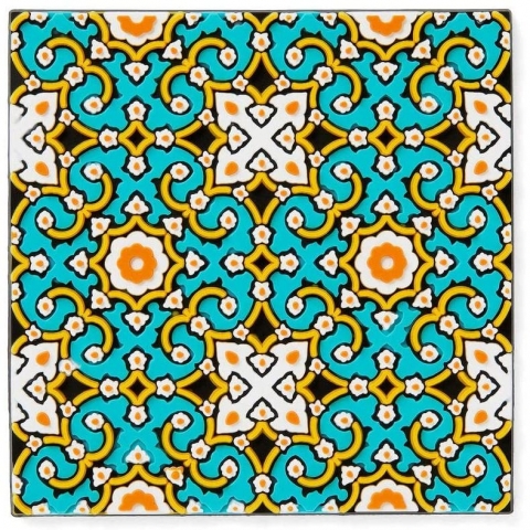 MOSAICANA Silikon Desenli 4 Adet Bardak Altl (Kark)