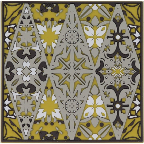 MOSAICANA Silikon Desenli 4 Adet Bardak Altl (Kark)