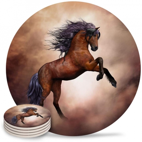 Fangship Seramik Bardak Altl��� Set (4 Adet)(At)