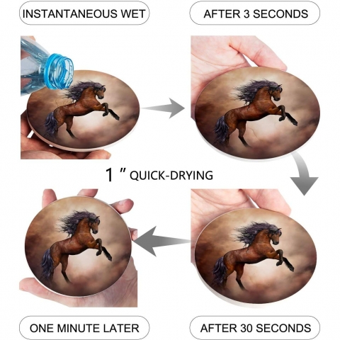 Fangship Seramik Bardak Altl��� Set (4 Adet)(At)