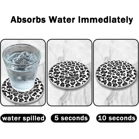 Dooke Seramik Bardak Altl��� Set (6 Par�a)(Leopar)