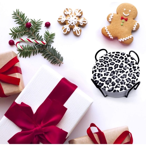 Dooke Seramik Bardak Altl��� Set (6 Par�a)(Leopar)