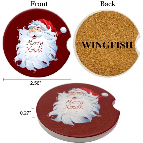 WINGFISH 2 Adet Ara i Bardak Altl Set(Noel Baba)