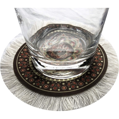 Inusitus Hal� �eklinde 4 Adet Bardak Altl��� (Set1)