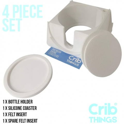 Crib Things Silikon Bardak Altl Set (4 Para)(Beyaz)