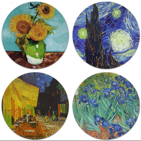 CARIBOU Coasters Bardak Altl (4 Para)(The Starry Night)