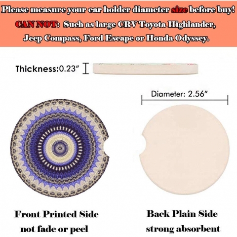 sedmart Seramik Ara i Bardak Altl Set (2 Adet)(Mandala)