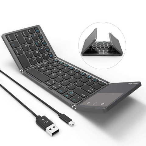 Foldable Bluetooth Keyboard, Jelly Comb B003B Dual Mode USB Wired