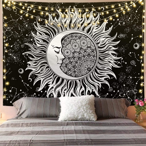 DIKN Gne Ve Ay Desenli Duvar Hals (200x150 cm)