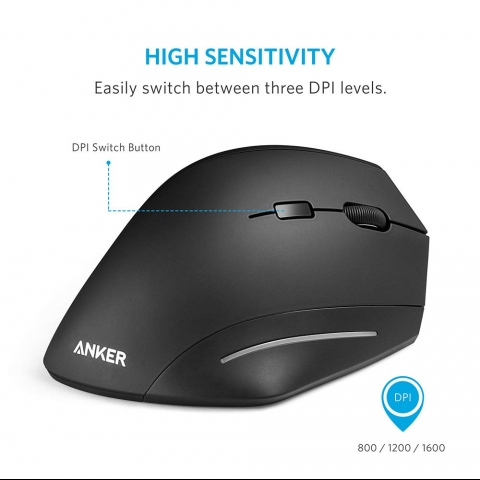Anker Wireless Mouse, Ergonomic USB 2.4G Wireless Vertical Mouse