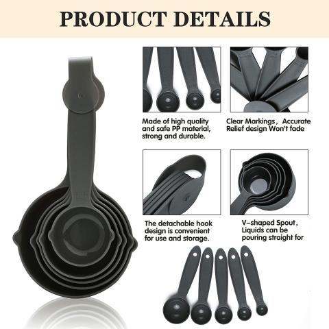 OKAYC Plastik l Ka Set (10 Para)(Gri)