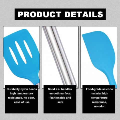 DESIGN VEICA Paslanmaz �elik Spatula Seti (42 Par�a) (Mavi)