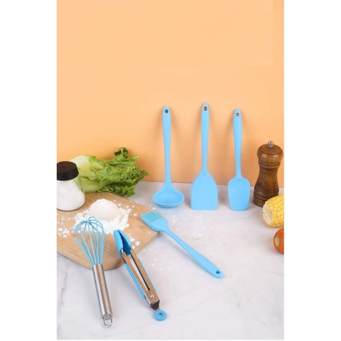 Kitchen Silikon Mutfak Gereleri Seti (6 Para) (Mavi)