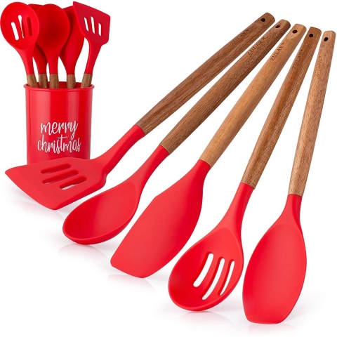 Zulay Kitchen Silikon Spatula Seti (5 Par�a)(K�rm�z�)