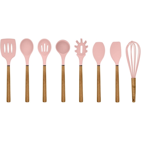 Country Kitchen Silikon Mutfak Gere�leri Seti (8 Par�a)(Pembe)