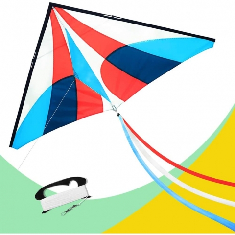 emma kites Delta Uurtma (Mavi/Krmz/Beyaz) (150cm)