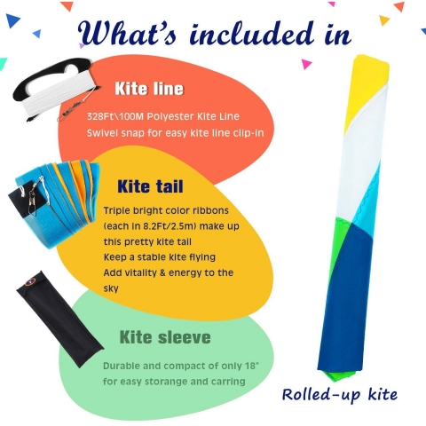 emma kites Delta Uurtma (Mavi/Krmz/Beyaz) (150cm)