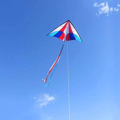 emma kites Delta Uurtma (Mavi/Krmz/Beyaz) (150cm)