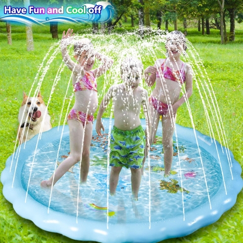 GUORUI Sprinkler ocuk ime Su Oyun Mat (Mavi)(170cm)