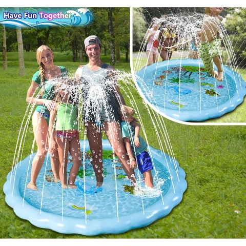 GUORUI Sprinkler ocuk ime Su Oyun Mat (Mavi)(170cm)