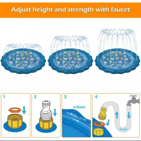 Jasonwell ime Sprinkler ocuk Su Oyun Mat (152cm)(Mavi)