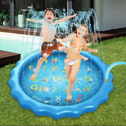 AODINI Sprinkler ocuk ime Su Oyun Mat (172cm)(Mavi)